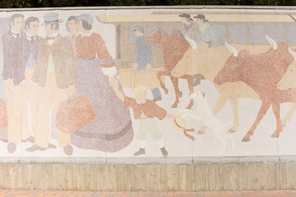 Detail - Oxen and horse drawn carts