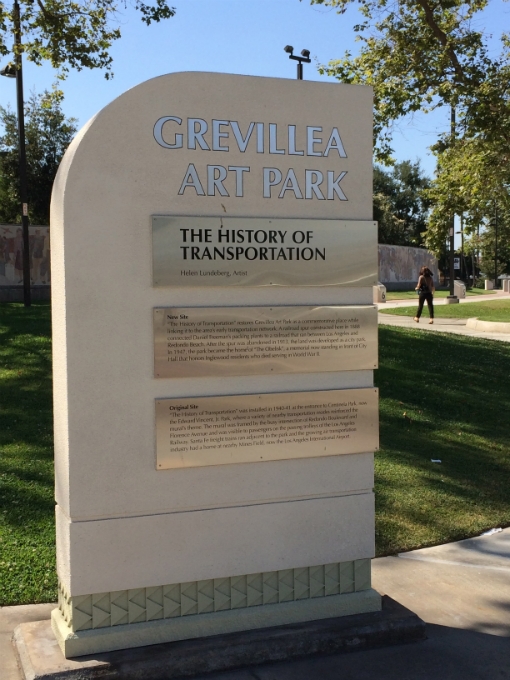 Grevillea Art Park Sign Detail