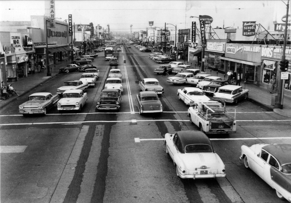 Market Street Looking South circa 1960 - photo courtesy of the Inglewood Public Library Collection