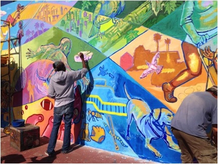 Artist finishing the details