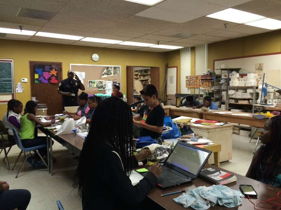 Sargent Bialock of the Inglewood Police Department with the Class